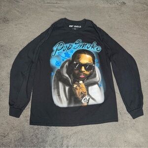 Pop Smoke Black Long Sleeve Graphic Tee